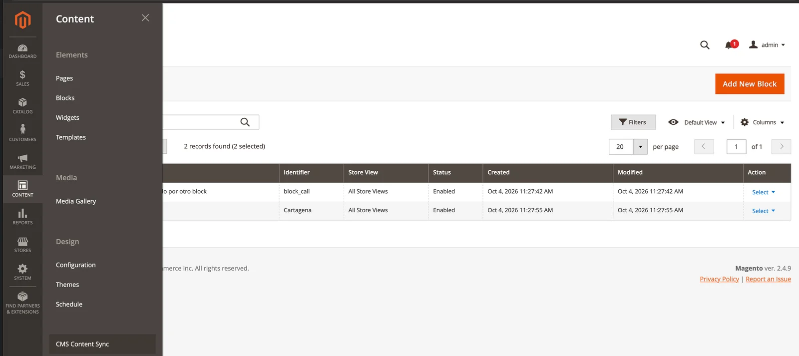 Magento 2 Content menu with the CMS Content Sync option to import CMS content Magento 2 Content menu with the CMS Content Sync option to import CMS content